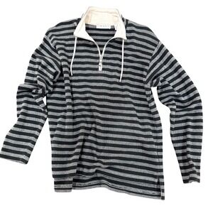 90's Chaus Sport Quarter Zip Polo Style Pullover Men's Medium Ribbed Cotton